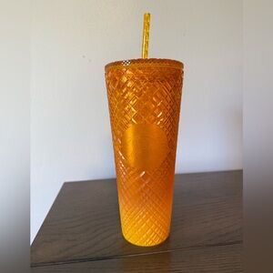 Starbucks Orange Ombre Textured Tumbler with Straw
